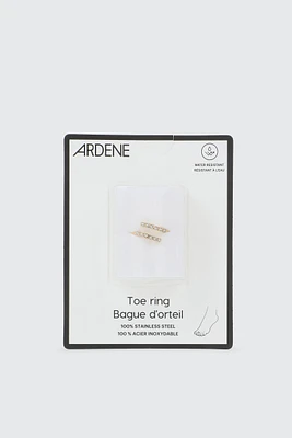 Ardene Toe Ring with Stone Detail in Gold | Stainless Steel