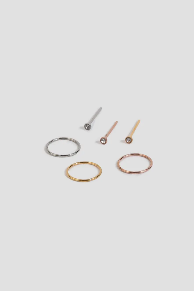 Ardene 6-Pack Nose Studs and Hoops