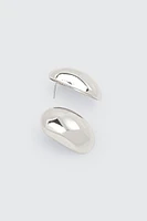 Ardene Chunky Oval Stud Earrings in Silver | Stainless Steel