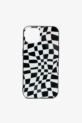 Ardene Wavy Checkered iPhone 13 Case in Black