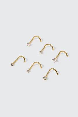 Ardene 6-Pack 18K Gold Plated Twist Nose Piercings