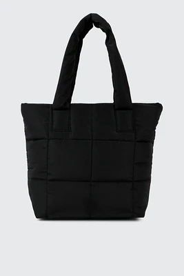 Ardene Puffer Tote Bag in Black | 100% Recycled Polyester/Nylon | Eco-Conscious