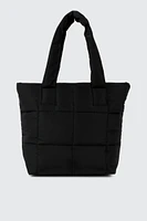 Ardene Puffer Tote Bag in Black | 100% Recycled Polyester/Nylon | Eco-Conscious