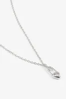 Ardene Heart Shape Paperclip Chain Necklace in Silver