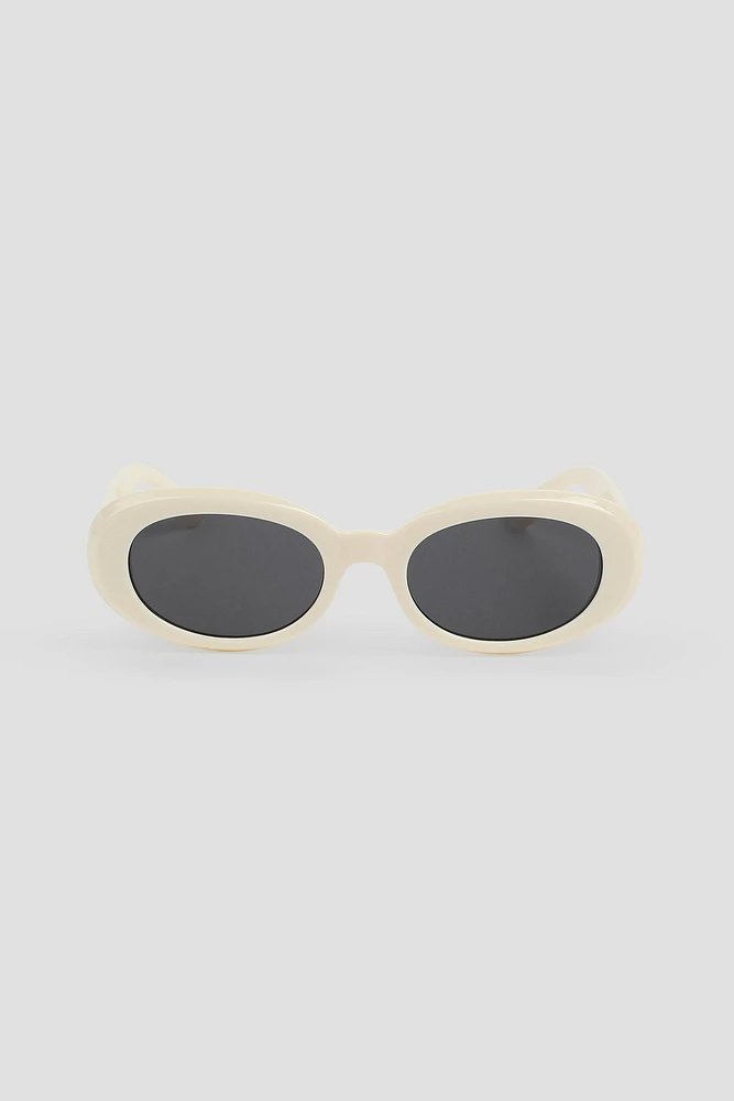 Ardene Oval Sunglasses in Beige