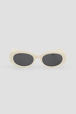 Ardene Oval Sunglasses in Beige