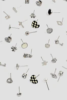 Ardene 30-Pack Silver Tone Stud Earrings | Stainless Steel