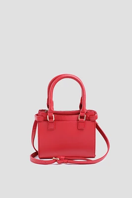 Ardene Small Tote Bag in Red | 100% Recycled Polyester/Faux Leather | Eco-Conscious