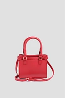 Ardene Small Tote Bag in Red | 100% Recycled Polyester/Faux Leather | Eco-Conscious