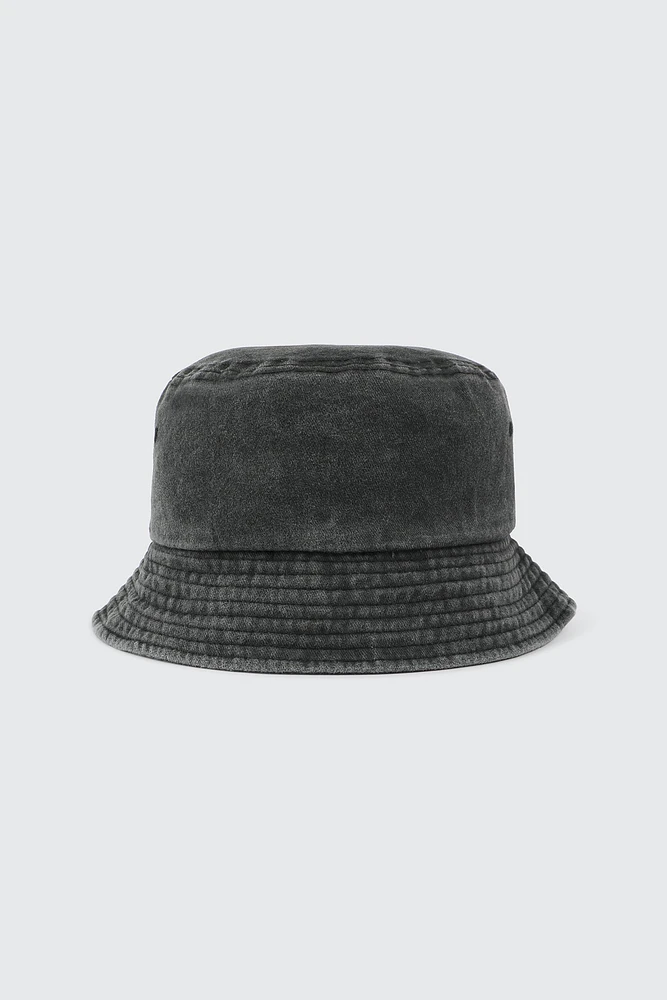 Ardene Washed Bucket Hat in Black | 100% Cotton