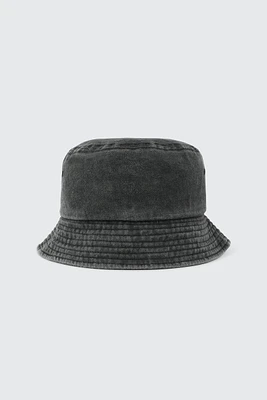 Ardene Washed Bucket Hat in Black | 100% Cotton