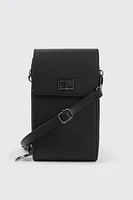 Ardene Faux Leather Phone Bag in Black | 100% Recycled Polyester/Faux Leather | Eco-Conscious