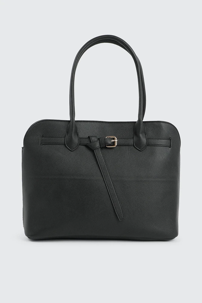 Ardene Tote Bag with Buckle Detail in | 100% Recycled Polyester/Faux Leather | Eco-Conscious