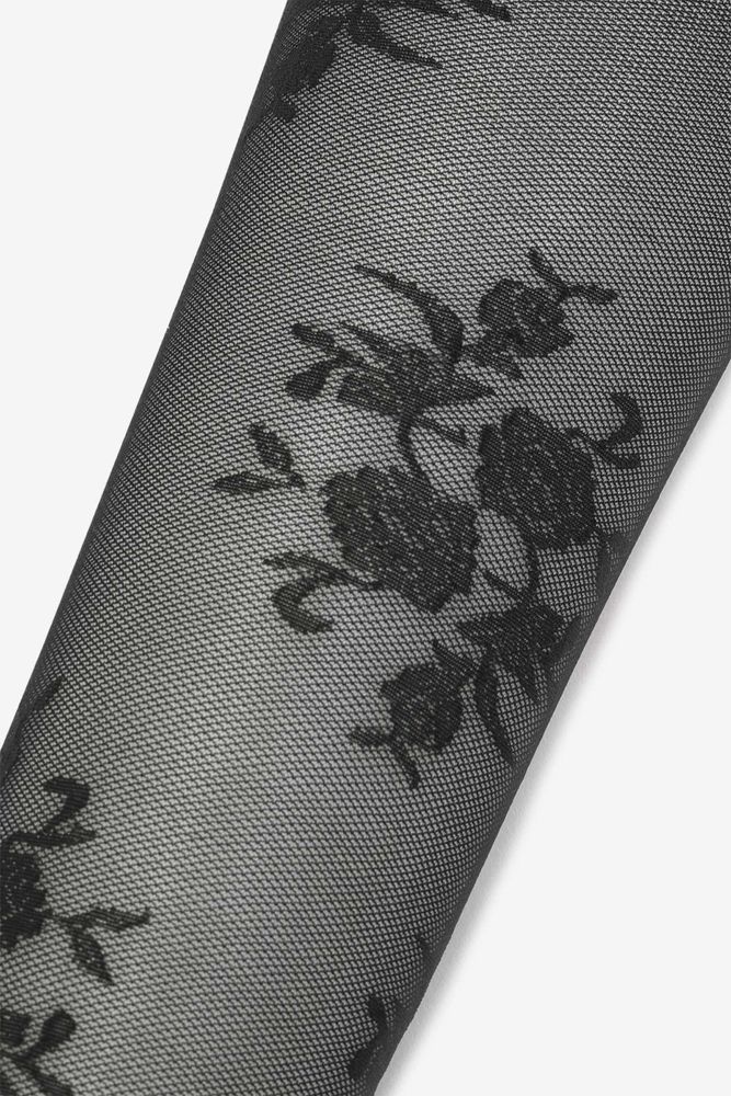 Collants fleuris transparents