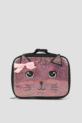 Ardene Kids Glitter Animal Lunchbox in Pink