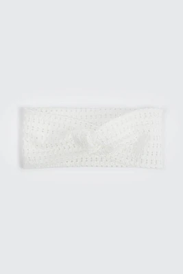 Ardene Open Mesh Knotted Headwrap in White