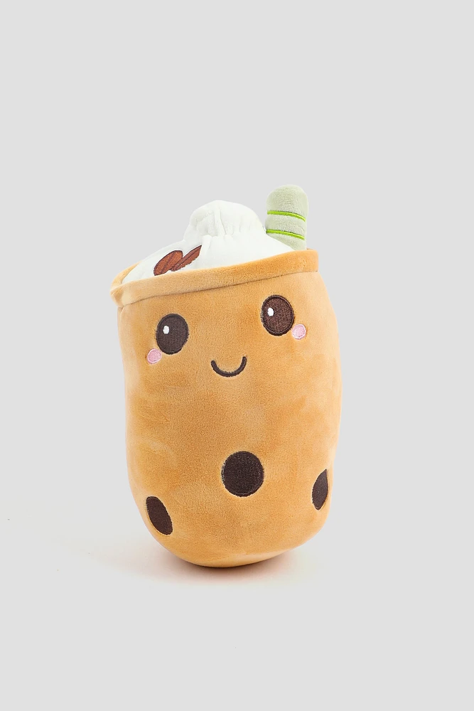 Ardene Kids Bubble Tea Plushie in Cognac