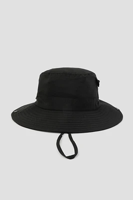 Ardene Drawcord Bucket Hat in Black | Polyester