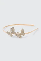 Ardene Kids Embellished Butterfly Headband in Gold