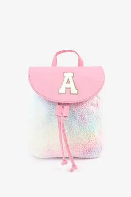 Ardene Initial A Backpack For Kids in Light Pink | Faux Leather