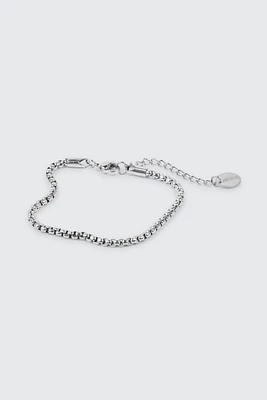 Ardene Stainless Steel Box Chain Bracelet in Silver