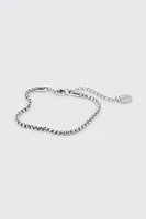 Ardene Stainless Steel Box Chain Bracelet in Silver