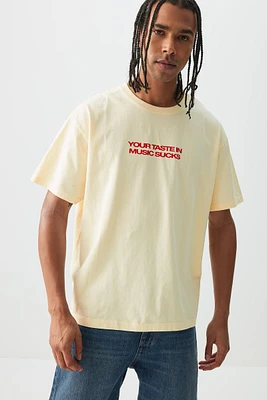 Ardene Man Graphic T-Shirt For Men in Beige | Size | 100% Cotton