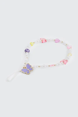 Ardene Assorted Beaded Phone Charm in Lilac