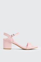 Ardene Block Heel Sandals in Light | Size | Faux Leather | Eco-Conscious