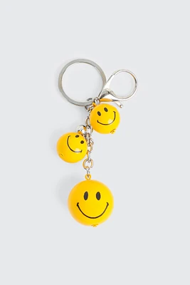 Ardene Happy Face Keychain in Yellow