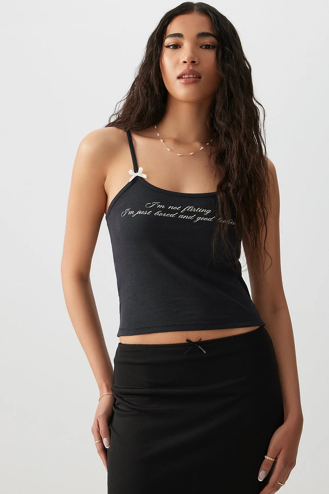 Ardene Tank Top with Bow Details in | Size | 100% Cotton