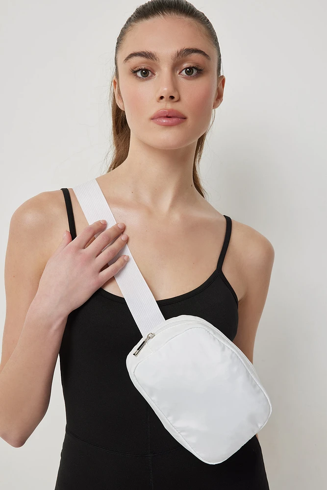 Ardene Nylon Fanny Pack in White | 100% Recycled Polyester/Nylon | Eco-Conscious