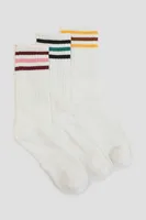 Ardene 3-Pack Ribbed Crew Socks in White | Polyester/Spandex