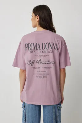 Ardene Oversized Graphic T-Shirt in Light Pink | Size Medium | 100% Cotton
