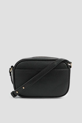 Ardene Faux Leather Crossbody Bag in Black | 100% Recycled Polyester/Faux Leather | Eco-Conscious