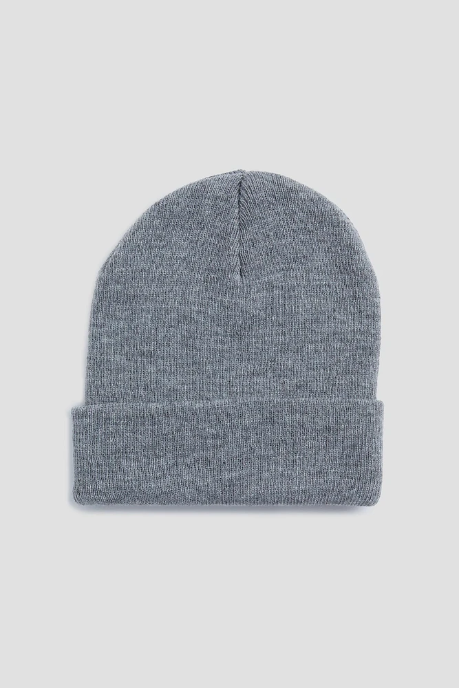 Ardene Solid Beanie in Grey | Polyester | Eco-Conscious