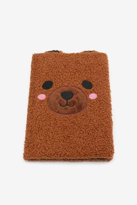 Ardene Kids Fuzzy Bear Notebook for Kids in Brown
