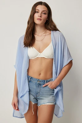 Ardene Crochet Trim Swim Cover Up in Light Blue | Polyester/Viscose