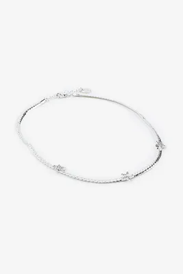 Ardene Chain Choker with Star Details in Silver
