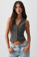 Ardene Tailored Vest in Dark Grey | Size | Polyester/Rayon/Spandex