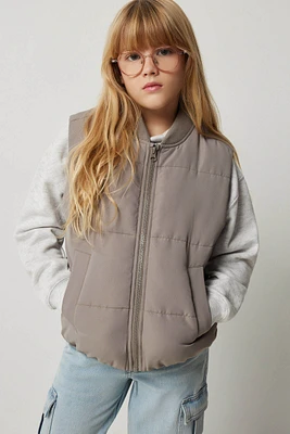 Ardene Kids Puffer Vest in Beige | Size | Polyester