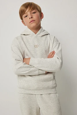 Ardene Kids Logo Hoodie in Beige | Size | Polyester/Cotton | Fleece-Lined