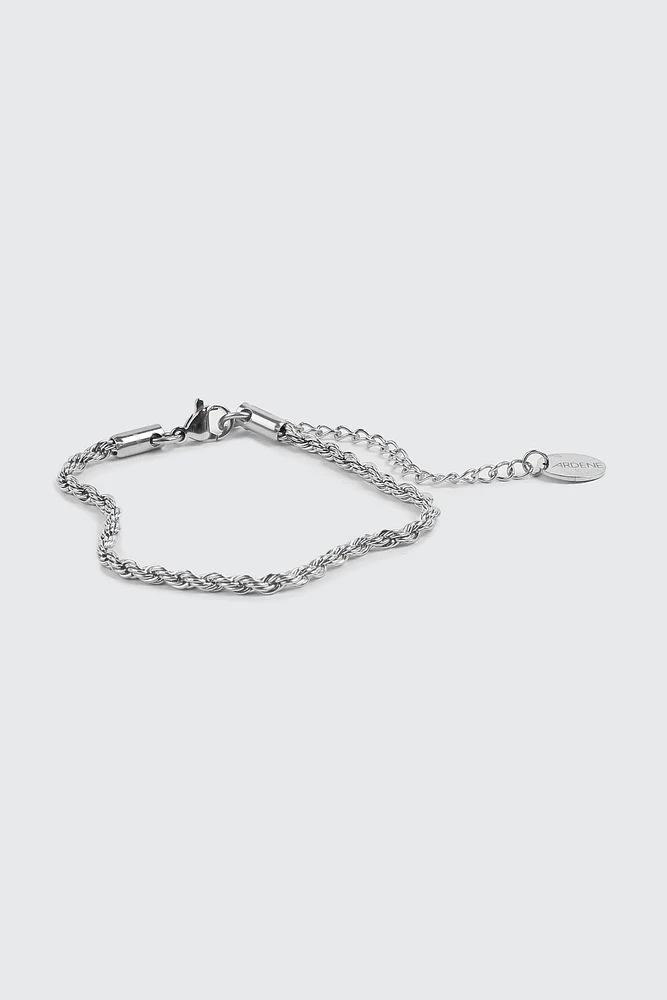 Ardene Stainless Steel Twisted Chain Bracelet in Silver