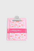 Ardene Kids Cherry Print Clipboard & Notepad in Light Pink