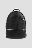 Ardene Faux Leather Backpack in Black | Faux Leather/Polyester