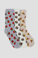 Ardene 3-Pack Fast Food Crew Socks | Polyester/Spandex