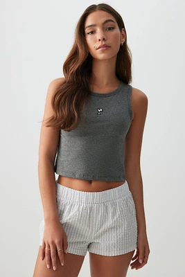 Ardene Seersucker PJ Shorts in Light | Size | Polyester/Cotton/Elastane