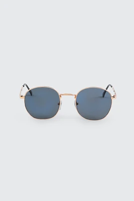 Ardene Round Sunglasses with Metal Frame in Gold