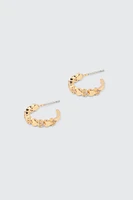 Ardene 14K Gold Plated Mini Heart Hoop Earrings | Stainless Steel