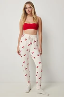 Ardene Printed PJ Joggers in Light Pink | Size | Polyester/Spandex | Eco-Conscious